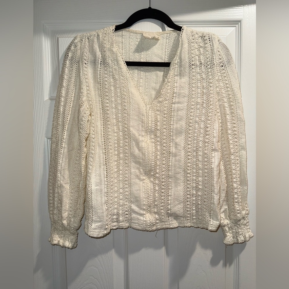 Cream Textured Blouse
